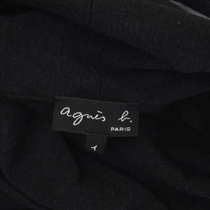 agnes b. タートルワンピース ロング 長袖 ボーダー タイト 1 濃紺 ダークネイビー グレー