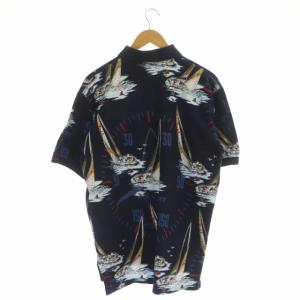 POLO SPORT RALPH LAUREN ポロシャツ 総柄 半袖 M 紺 ネイビー