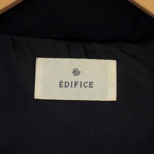 EDIFICE ウール ダウンベスト ジップアップ アウター 44 紺 ネイビー