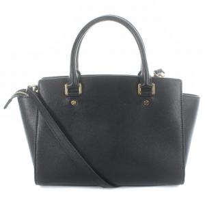 MICHAEL KORS SELMA MD TZ SATCHEL ショルダーバッグ ハンドバッグ 2way レザー ロゴ 黒 ブラック