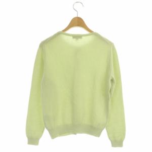 TOCCA 洗える CASHMERE カーディガン ニット 長袖 クルーネック XS 黄緑 ライトグリーン
