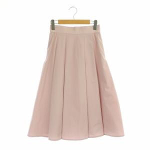 22SS ポリエステルストレッチタック スカート フレア ロング 34 ピンク