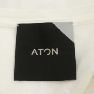 ATON SUVIN60/2 ROUND HEM T-SHIRT ラウンドヘムＴシャツ カットソー チュニック丈 クルーネック 五分袖
