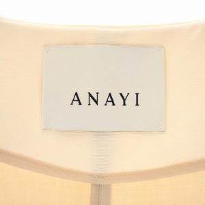 ANAYI 23SS コットンオックスショートジャケット ノーカラー ジップアップ クルーネック 薄手 34 アイボリー