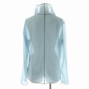 ADORE 23SS シアージャージーカットソー 長袖 ハイネック プルオーバー 38 ライトブルー 黒 ブラック