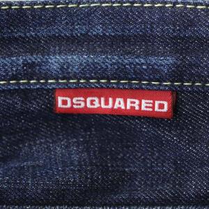 DSQUARED2 七分丈 デニムパンツ ジーンズ クロップド ボタンフライ 刺繍 42 紺 ネイビー