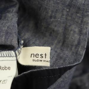 nest Robe リネンダンガリー2タックイージーパンツ テーパード F 紺 ネイビー