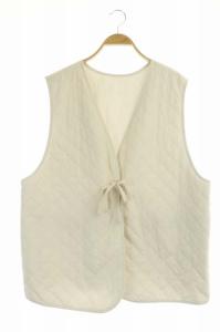 nest Robe 22SS コットンラミー キルティングリバーシブルベスト ジレ F オフホワイト