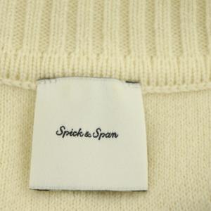 Spick&Span ラインVプルオーバーニット セーター Vネック 長袖 ウール混 アイボリー 黒 ブラック