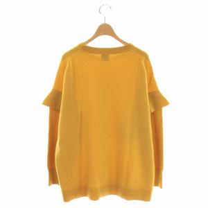 Spick&Span フレアスリーブニットプルオーバー セーター 長袖 クルーネック ウール カシミヤ混 F マスタードイエロー