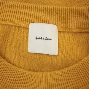 Spick&Span フレアスリーブニットプルオーバー セーター 長袖 クルーネック ウール カシミヤ混 F マスタードイエロー