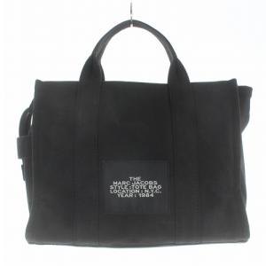 MARC JACOBS キャンバス ハンドバッグ トートバッグ ロゴ 黒 ブラック
