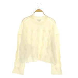 Theory 21AW CASHMERE CROP PO CABLE カシミヤ ケーブルニットプルオーバー セーター 長袖 クルーネック
