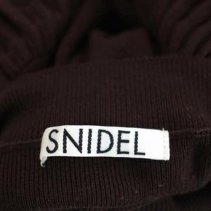 SNIDEL 21AW プリーツフリルスリーブニットプルオーバー リブニット カットソー 長袖 シアー ONE 茶 ブラウン