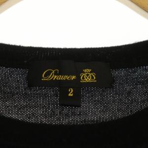 Drawer 18G 天竺編み ニット セーター 長袖 プルオーバー クルーネック 2 黒 ブラック