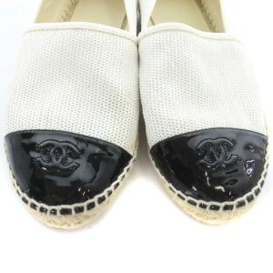 CHANEL ココマーク シューズ エスパドリーユ スパンコール 24cm ホワイト