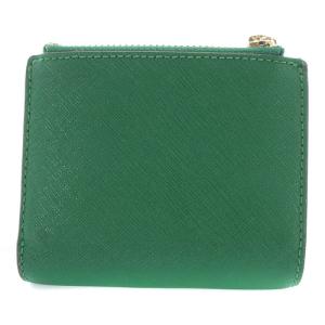 TORY BURCH コンパクトウォレット 二つ折り 財布 レザー  ロゴ 緑 グリーン