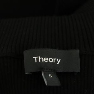 Theory RIB FLOUNCE DRESS リブニット ワンピース ロング 長袖 S 黒 ブラック