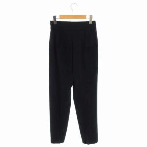 PAULE KA トリアセテートパンツ テーパード センタープレス ハイウエスト 36 黒 ブラック