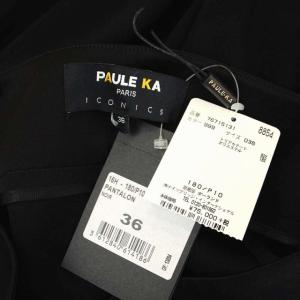 PAULE KA トリアセテートパンツ テーパード センタープレス ハイウエスト 36 黒 ブラック