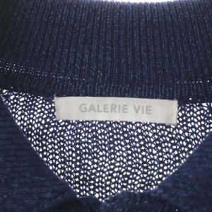 GALERIE VIE 22SS リネンコットン ポロカラーカーディガン ニット 長袖 F 青 ブルー