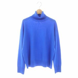 GALERIE VIE 22AW ウーステッドウール タートルネックニットプルオーバー セーター 長袖 F 青 ブルー