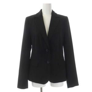 Calvin Klein スーツ セットアップ 上下 ストライプ テーラードジャケット 総裏地 ストレートパンツ ジッパーフライ 2 黒 ライトグレー