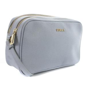 FURLA ショルダーバッグ ポシェット レザー ロゴ 水色 ブルー