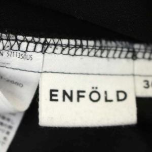 ENFOLD TAジョーゼットゴムジョッパーズパンツ テーパード イージー タック 36 黒 ブラック