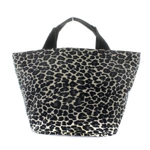 Hervé Chapelier トートバッグ ナイロン 舟型 M レオパード ベージュ 黒 ブラック 1027F