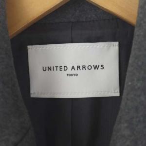 UNITED ARROWS メルトンPコート アウター ミドル丈 ダブル 総裏地 34 グレー