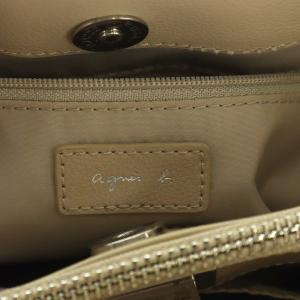 agnes b. ハンドバッグ ショルダーバッグ 2way レザー ベージュ
