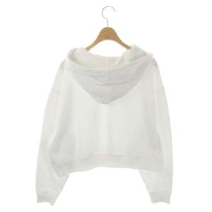 STELLA McCARTNEY ロゴショート丈プルオーバーパーカー スウェット 長袖 フード 36 オフホワイト 黒