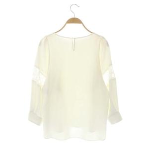 ANAYI 袖レース切替プルオーバートップス ブラウス 長袖 36 白 ホワイト