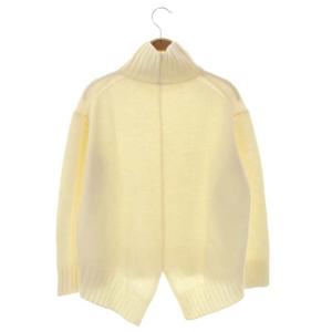 ANAYI 紡毛ウールバックスリット プルオーバーニット セーター 長袖 ハイネック 36 アイボリー