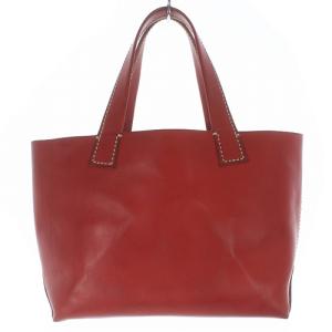 genten アマーノ M トートバッグ ハンドバッグ レザー ロゴ 赤 レッド