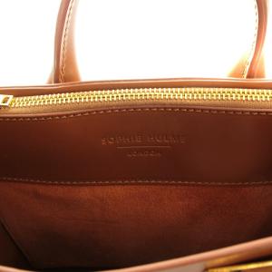 Sophie Hulme アパルトモン取扱 ハンドバッグ ショルダーバッグ スクエア レザー ブラウン
