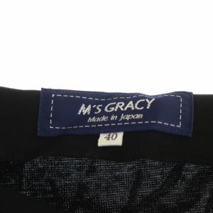 M'S GRACY ロゴリボン トップス カットソー 半袖 40 黒 ブラック