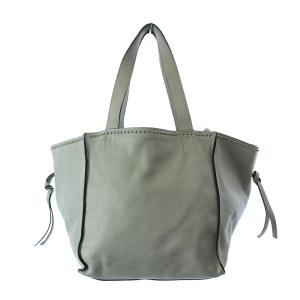 J&M DAVIDSON ベル トートバッグ スタッズ レザー ライトグレー