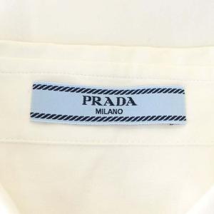 PRADA レギュラーカラーシャツ 長袖 ストレッチ 38 白 ホワイト