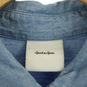 Spick&Span 22AW コットンシャンブレーシャツ 長袖 スナップボタン 青 ブルー