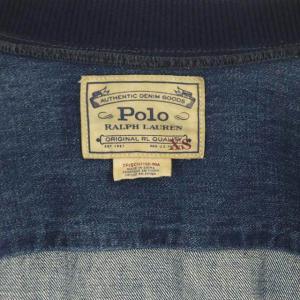 POLO RALPH LAUREN デニムブルゾン ジャケット ジップアップ 刺繍 XS 青 ブルー