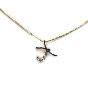 agete ネックレス ペンダント イニシャル K ダイヤモンド DIAMOND 0.03ct K18 K10 イエローゴールド