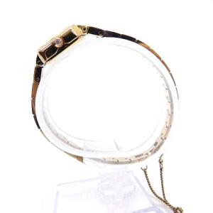 agete 腕時計 クオーツ アナログ 2針 K18GP ダイヤモンド DIAMOND 0.02ct ゴールド色