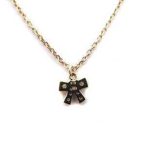 agete ネックレス リボン ストーン K10 イエローゴールド