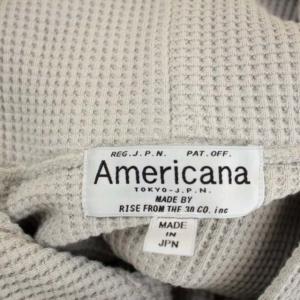 AMERICANA THERMAL HOODIE サーマルフーディパーカー カットソー ワッフル 長袖 プルオーバー グレー