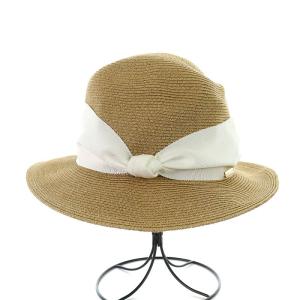 Athena New York ペーパーハット 帽子 リボン ベージュ 白 ホワイト