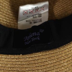 Athena New York ペーパーハット 帽子 リボン ベージュ 白 ホワイト