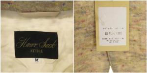 HAVERSACK リネン2Bニット ジャケット テーラード 背抜き M ベージュ マルチカラー