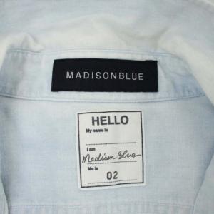 MADISONBLUE MADAME WORK SH CHAMBRAY シャツ 長袖 コットン 胸ポケット 02 ライトブルー